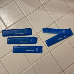Vintage Pan American Airlines Airways Blue Plastic Hair Travel Comb (qty 4)